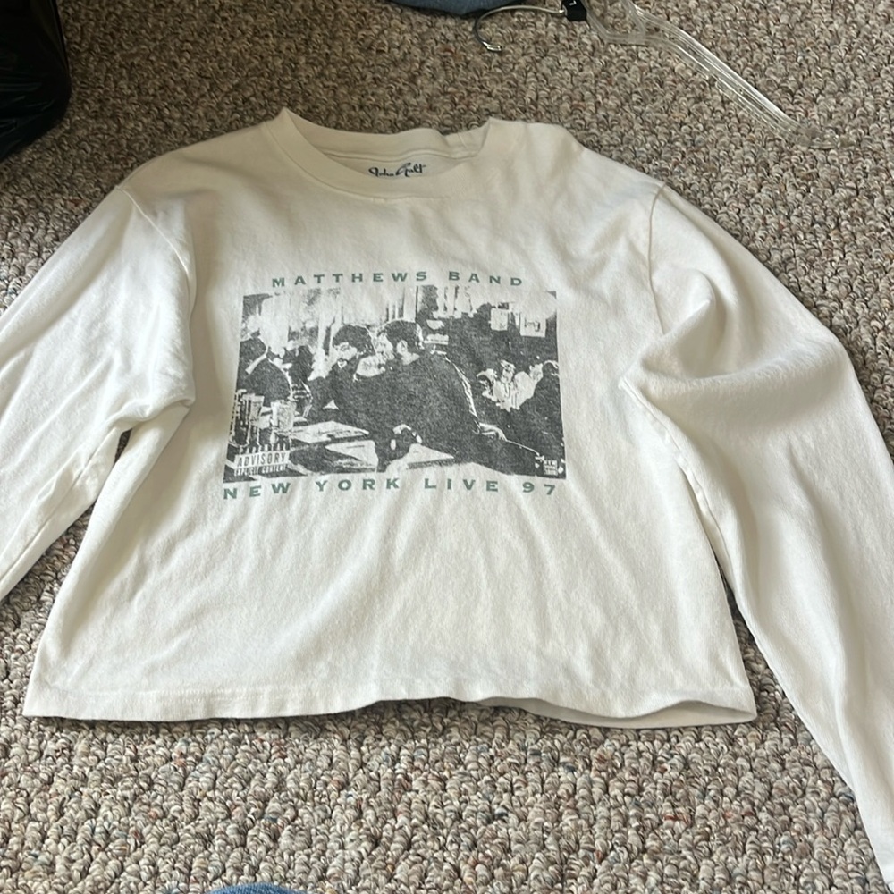 White Long Sleeve Crop Top